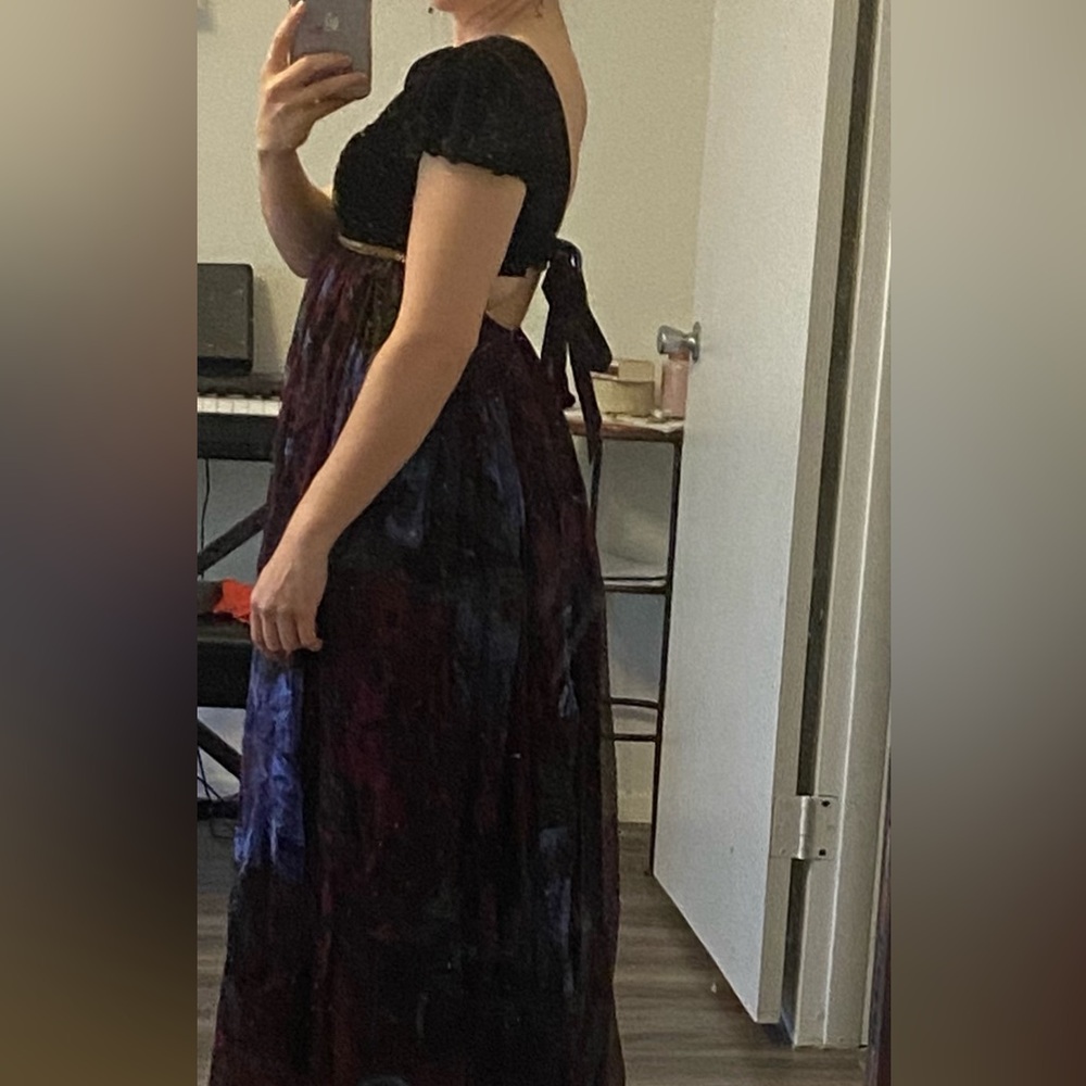 Free People Black and Blue Floral Maxi Dress - Picture 9 of 9